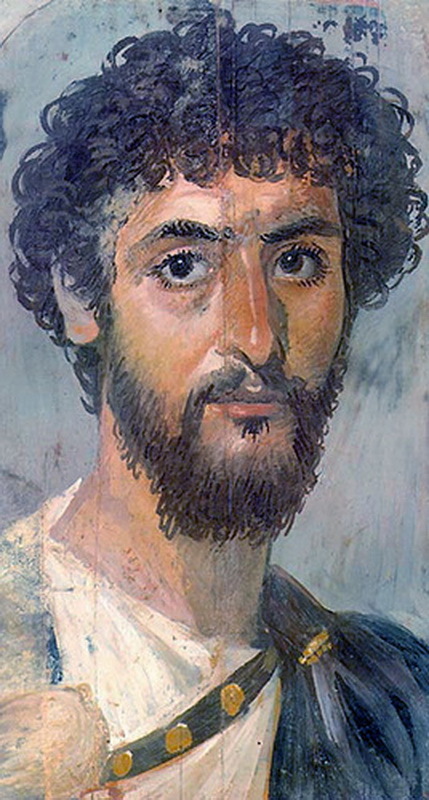 Фаюмский портрет, изображающий римского солдата или моряка из Египта. Начало II века н.э.