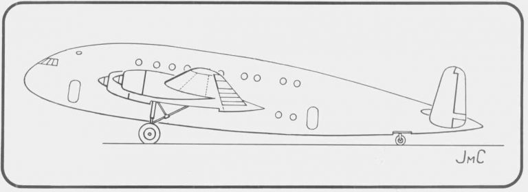 Схема проекта пассажирского самолета Breguet 840, предназначенного для «маршрутов малой протяженности»