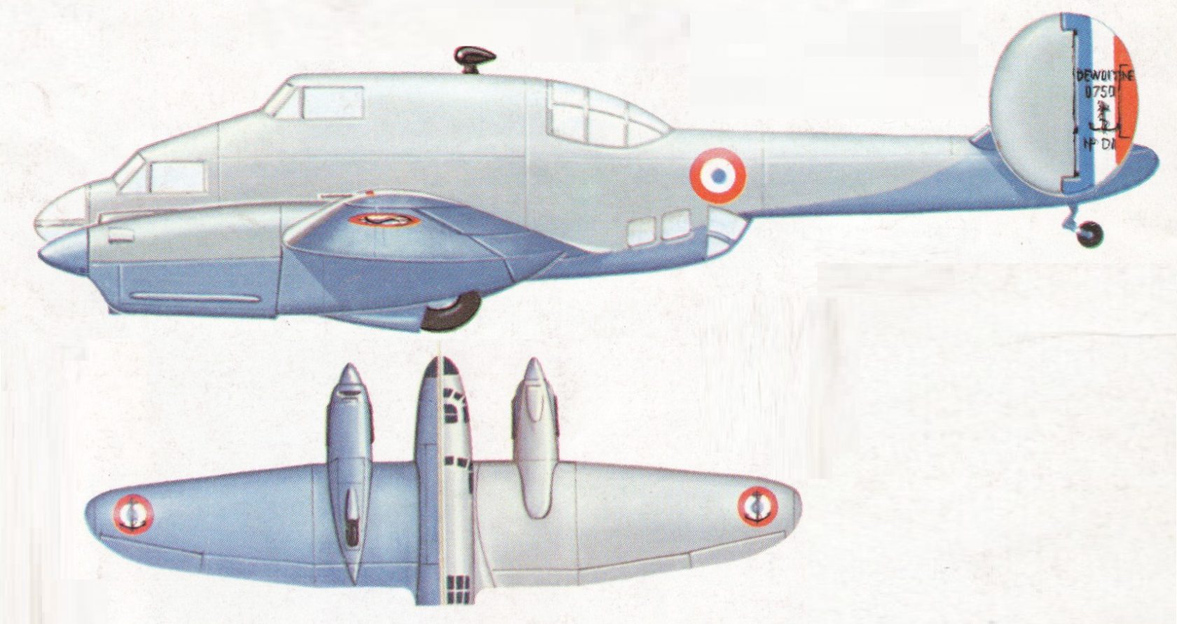 Многоцелевой палубный боевой самолет SNCAM (Dewoitine) D-750. Франция