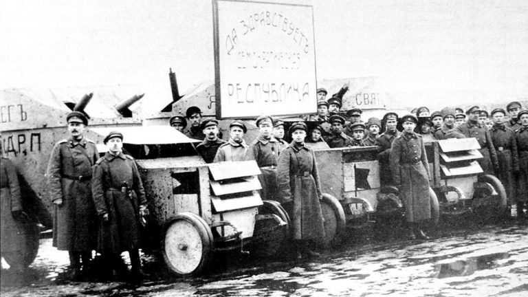 Машины «Олег», «Ярослав» и «Святослав» на грузовых шасси Д24-40. Март 1917 года