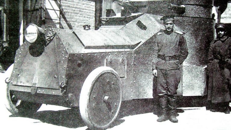 Бронеавтомобиль Мгеброва на 100-сильном шасси Isotta-Fraschini. 1916 год
