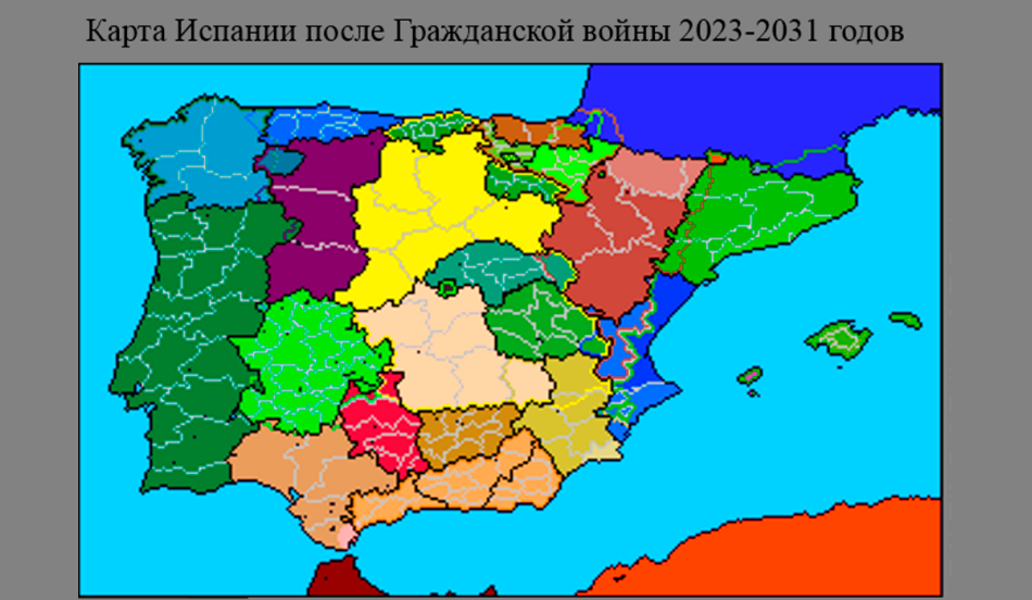 Гражданская война в испании карта