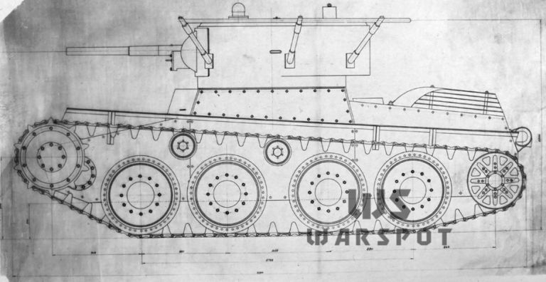 Эскизный проект колёсно-гусеничного танка Т-46, ноябрь 1933 года