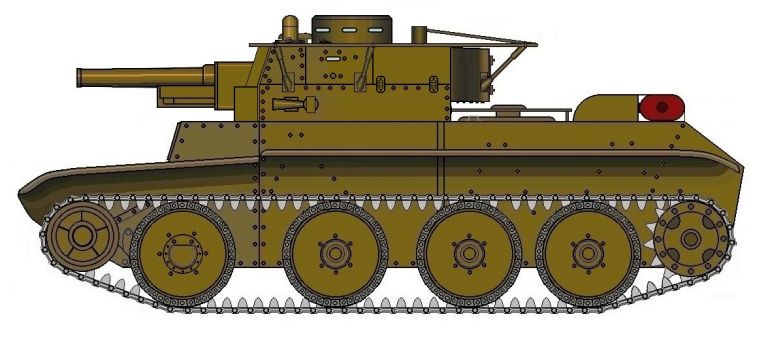 Колесно-гусеничная САУ поддержки танков АТ-2