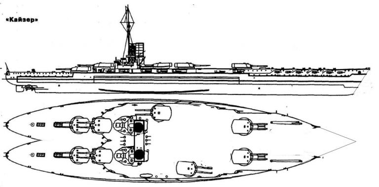 Модернизация немецких линкоров - Кайзер, Гельголанд, Нассау.
