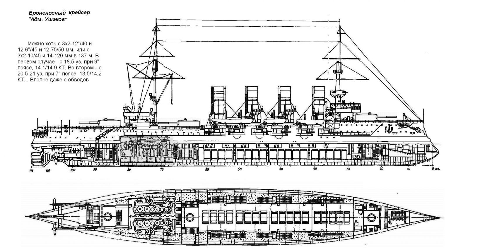 Броненосный крейсер ивате чертежи