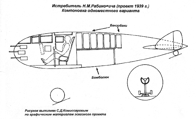 Проект истребителя Н. М. Рабиновича, 1939 г.