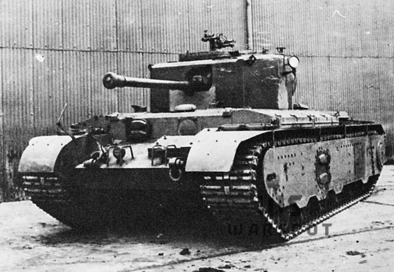 Штурмовой танк A33 Excelsior, являвшийся английским аналогом T14. Первый опытный образец машины имел такую же ходовую часть, как и T14
