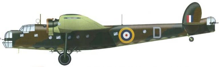вариант окраски ночных бомбардировщиков и военно-транспортных самолетов Bristol Type 130A Bombay Mk I