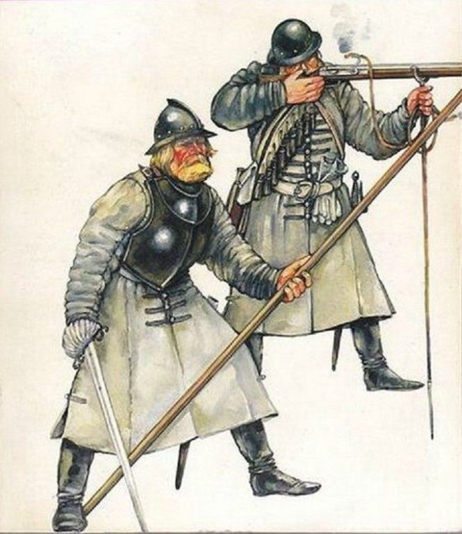 Пикинер и мушкетер солдатского полка «нового строя»