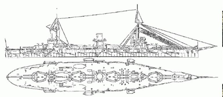Альтернативные линейные корабли: «Императрица Мария», «Ослябя» и «Кн. Суворов».