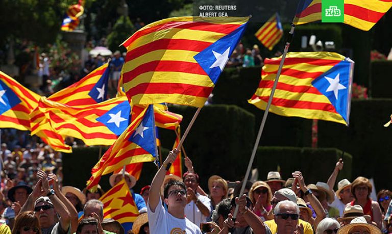 Сепаратистский митинг в Каталонии