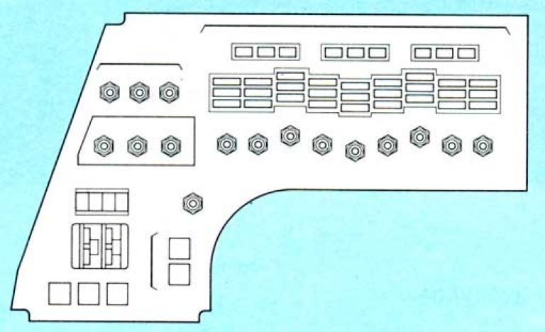 Панель неисправностей. Особое место на приборной панели занимает панель оповещения о неисправностях, которая усеяна индикаторами, сигнализирующими о неисправностях системы ввода-вывода самолета. На панели имеются также кнопки для отключения вышедшего из строя оборудования. При серьезном повреждении аппаратуры пилот может принимать меры к немедленному возвращению на базу, в то время как запасная аварийная система поддерживает устойчивость самолета.