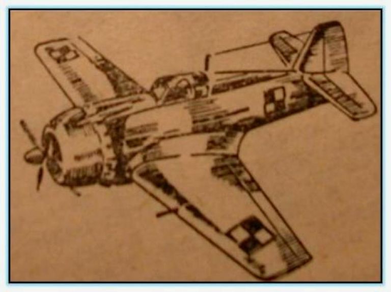 гипотетический рисунок проекта легкого истребителя PWS-42, вариант с убирающимися основными стойками шасси