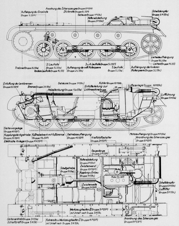 Схема шасси Pz.Kpfw.I Ausf.B