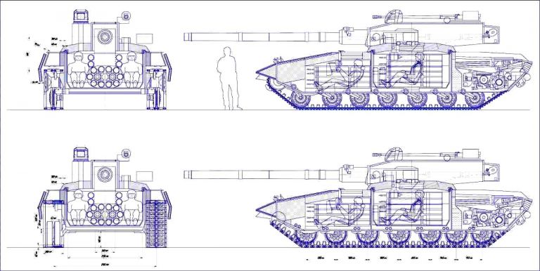 Чертёж танка Объект 477А1 «Нота»