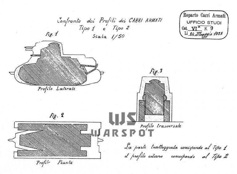 Carro Armato Tipo 2 должен был превосходить FIAT 3000 во всём. Но дальше эскизных проработок дело не продвинулось