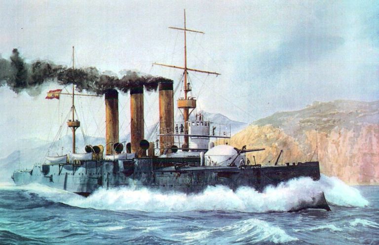 Крейсер Carlos V в бою