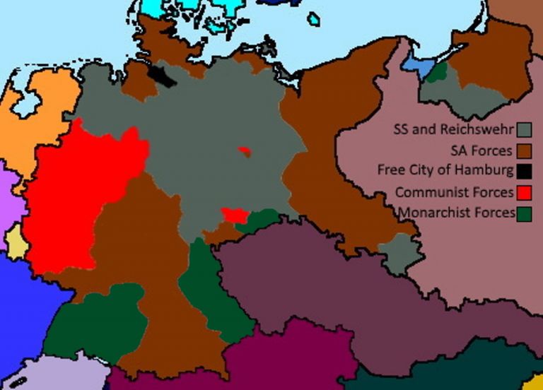 Карта Германии после переворота Рёма