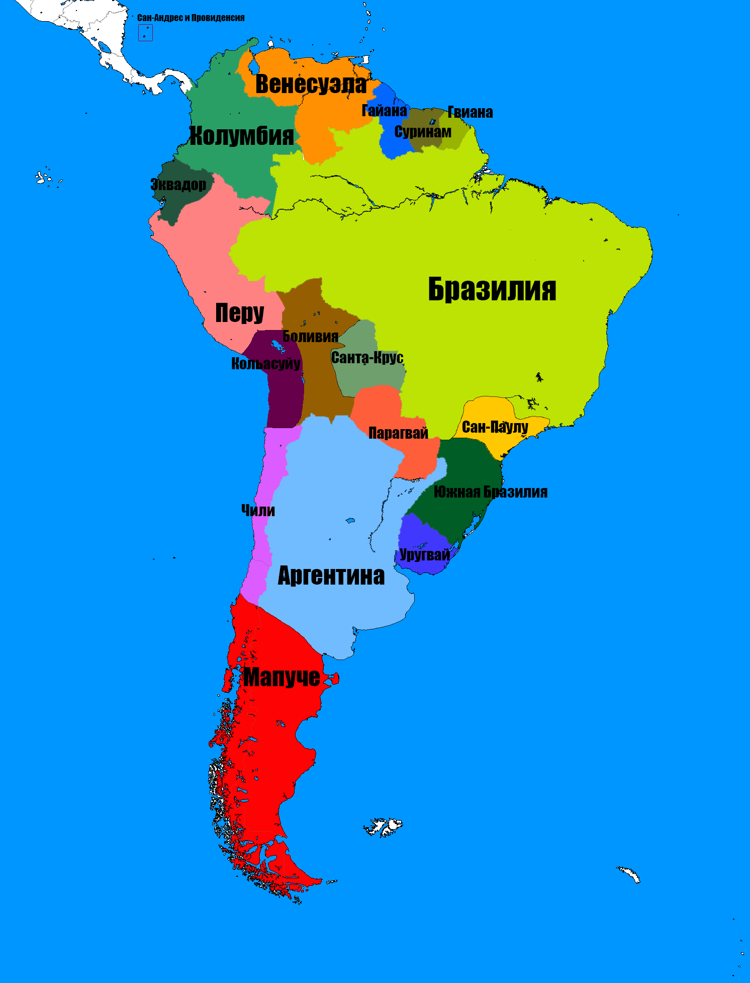 Политическая карта южной америки страна столица. Карта стран Южной Америки со странами. Государства Южной Америки на карте. Границы государств Южной Америки. Карта Южной Америки с границами стран.