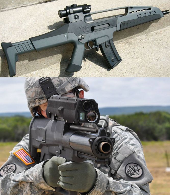 Модульный автомат XM8 калибра 5,56х45 мм и самозарядный ручной гранатомёт XM25 калибра 25 мм