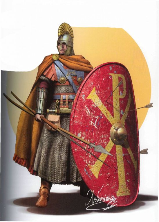 Протостат – воин переднего ряда подразделения византийской тяжеловооруженной пехоты, 6 век