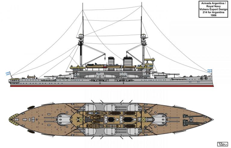 Британские крейсера для Аргентины или проекты броненосных и линейных крейсеров от компании Виккерс
