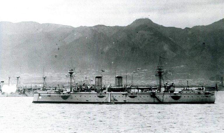 Японский бронепалубный крейсер «Акицусима», 1897 г.