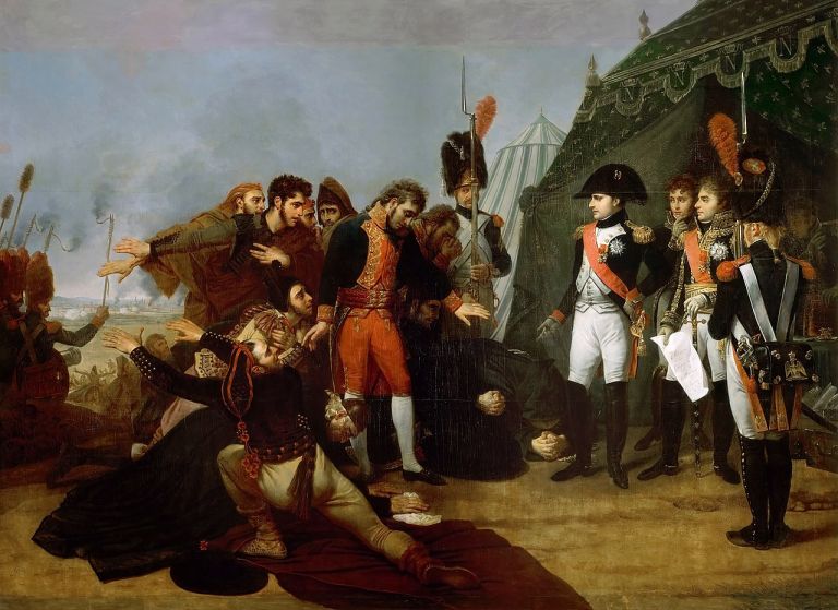 Фридрих Штапс и Наполеон за секунду до покушения