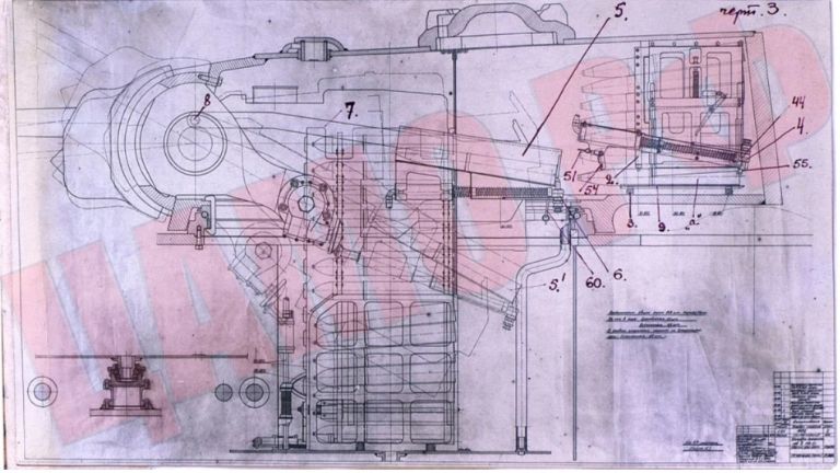 Проект установки механизации подачи снарядов для орудия Ф-34 на танк КВ-1с.