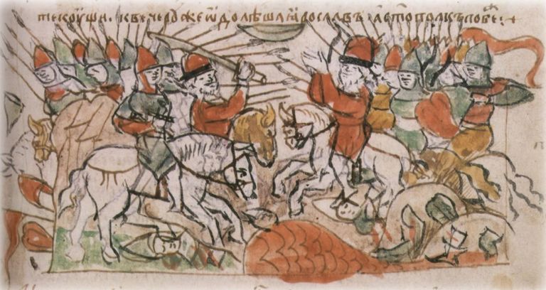 Битва на реке Альте. Радзивиловская летопись, XV век.
