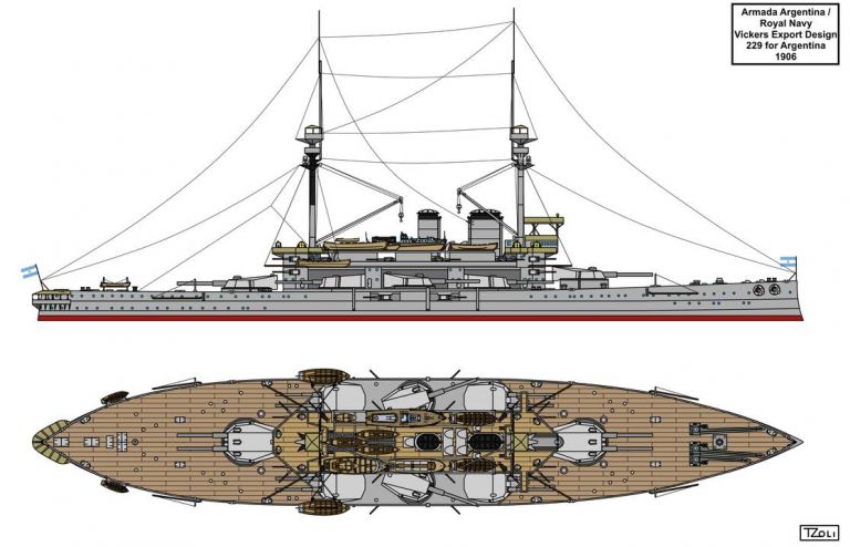 Нереализованная военно-морская мощь Аргентины. Проекты броненосных крейсеров от компании Виккерс. Часть 2