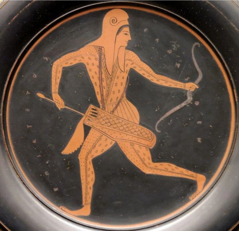 Античное изображение скифа на греческом блюде. VI в. до н.э.