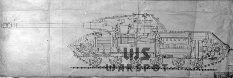 Продольный разрез улучшенного «Кировца-1». Следует отметить, что так выглядели первые опытные танки данного типа, отличавшиеся от серийных машин