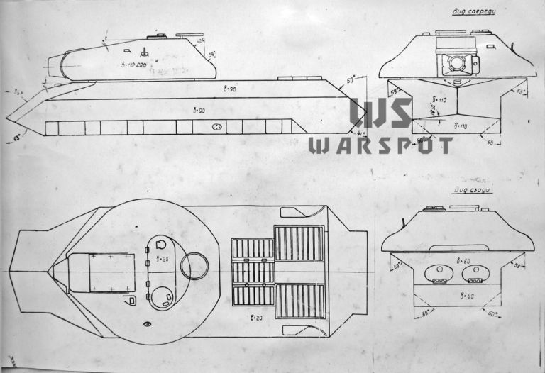 Схема броневой защиты второго образца ИС-3, серийный танк немного отличался от неё