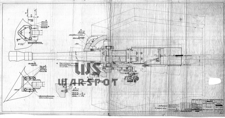 Установка Д-25с в рубке ИСУ-122с.