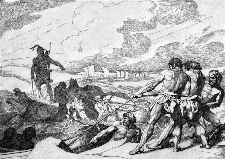 Олег идет на Константинополь (гравюра Ф. А. Бруни, 1839 год)