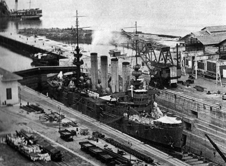 Крейсер «Сент-Луис» в Панамском канале, 1916 год