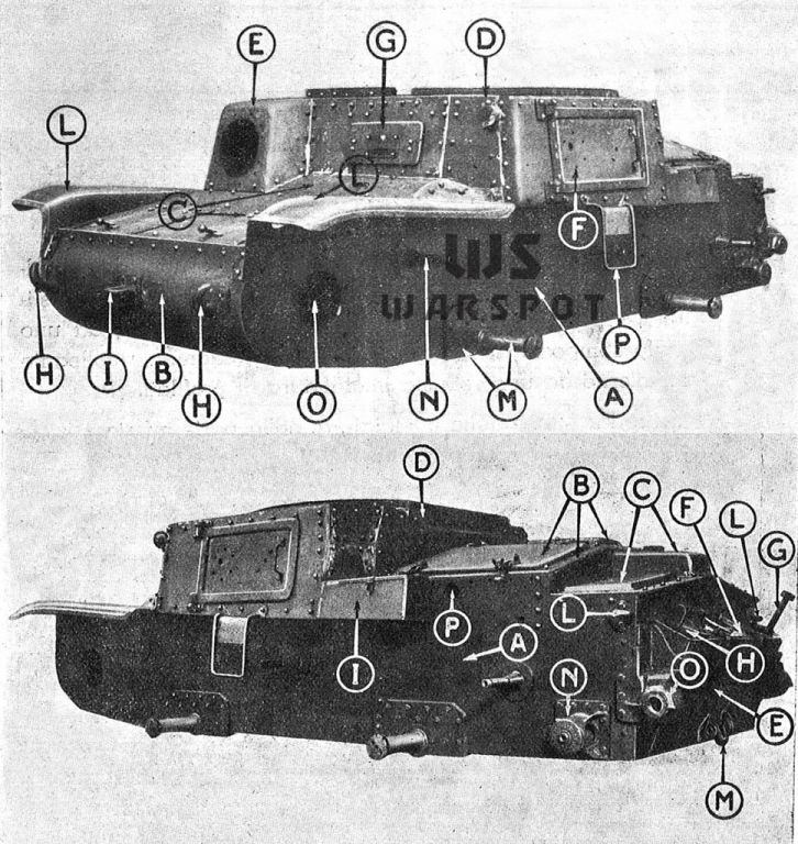 Конструкция корпуса Carro Armato M 13-40