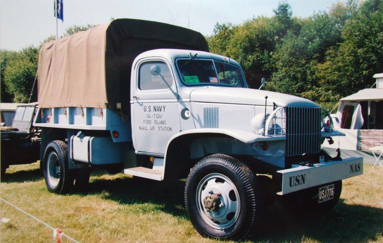 Основной 1,5-тонный армейский грузовик Chevrolet G7107 без лебёдки для Военно-морских сил США. 1942 год