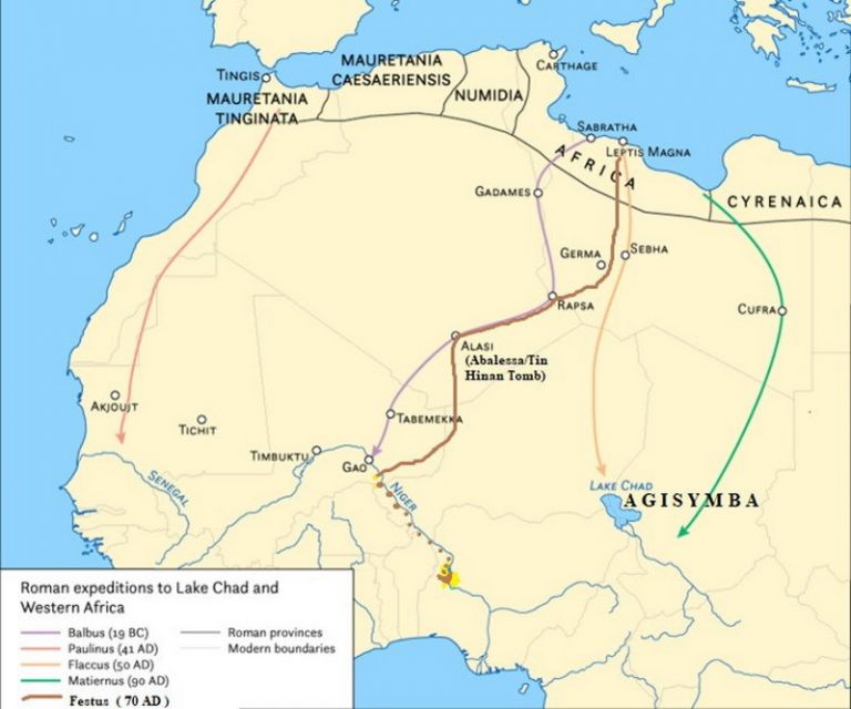 Карта римского проникновения в субсахарскую Африку.commons.wikimedia.org