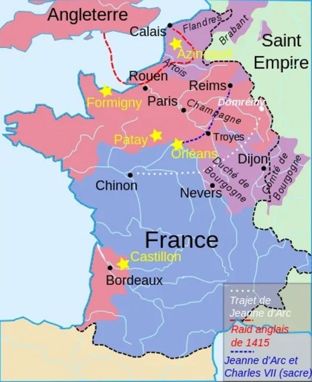Карта Франции 1429. Источник