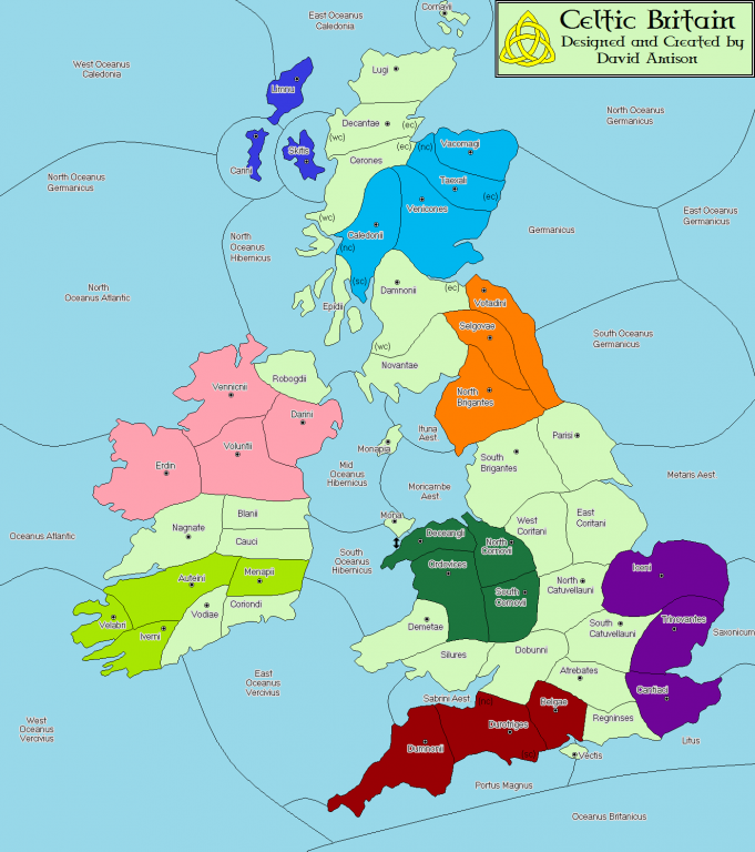 Карта кельтских королевств на Британских островах