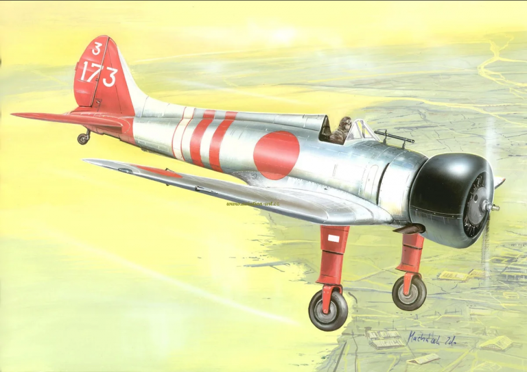 Японский Mitsubishi A5M, основной истребитель японских ВВС в начальный период войны с Китаем 1937-45гг. Картинка из Яндекс-коллекции.
