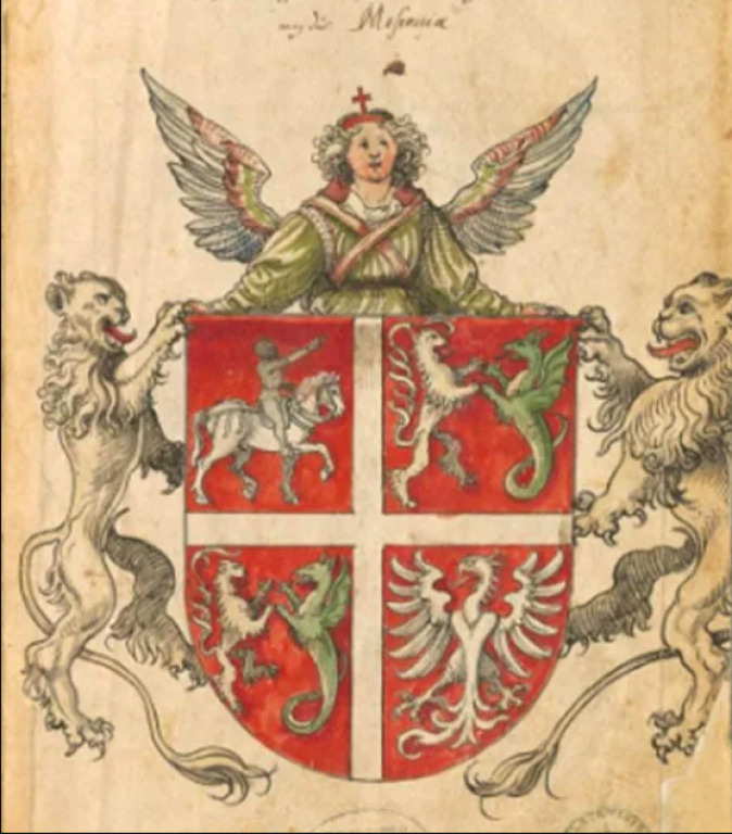 Большой герб Московии в южнонемецком «Wappenbücher» , Аугсбурга, ок. 1530.