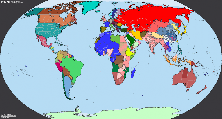 Карта Мира на 1936 год.