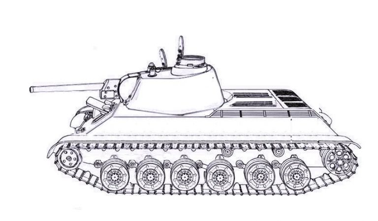 Реконструкция машины Т-34М с 76 мм. пушкой Ф-34, который планировалось выпускать серийно