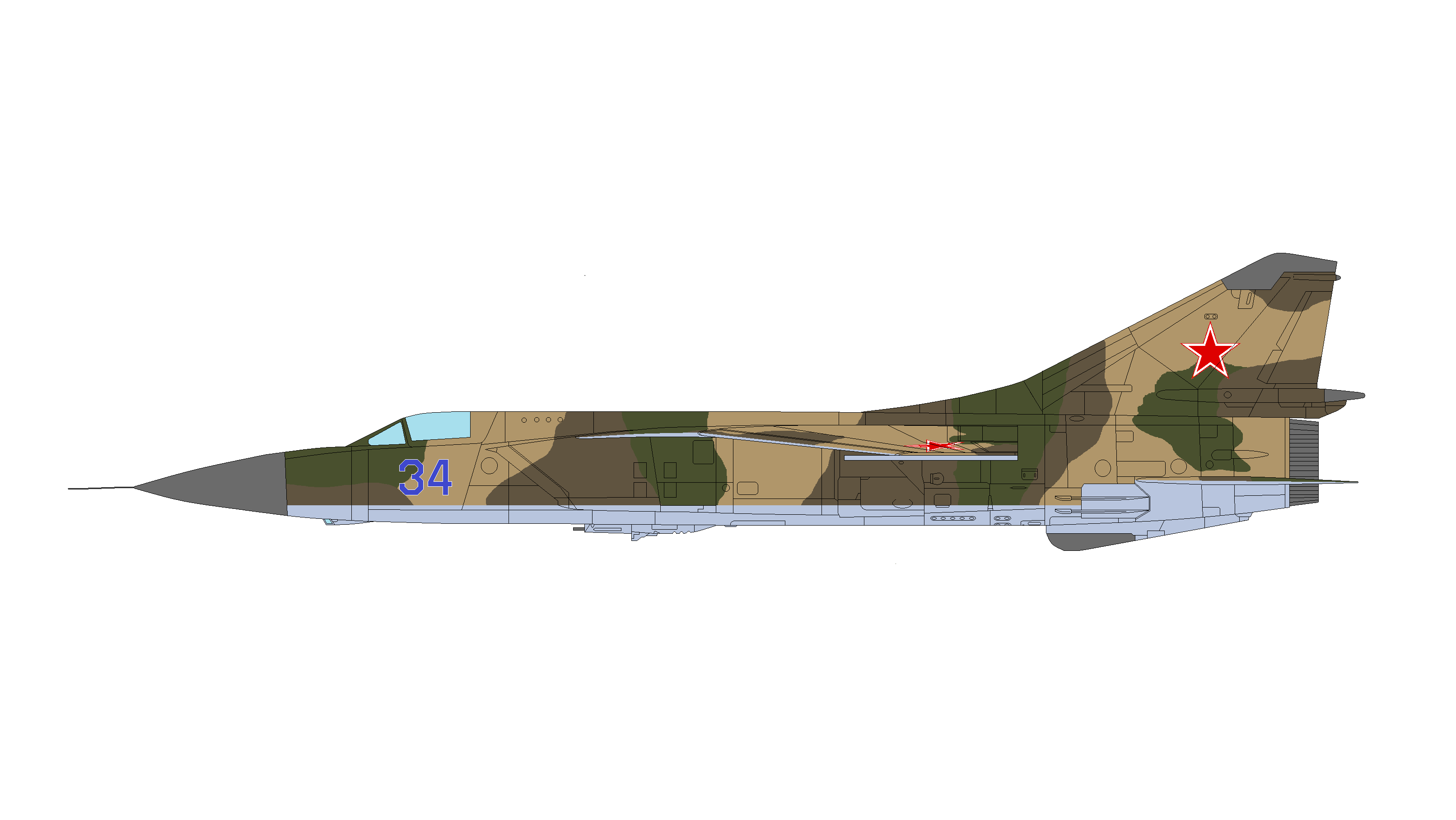 Альтернативный истребитель МиГ-23 с фиксированным крылом с развитой .