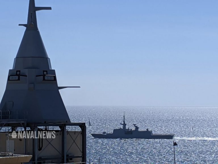 SeaFire radar mast at the Shore Integration Facility in Southern France