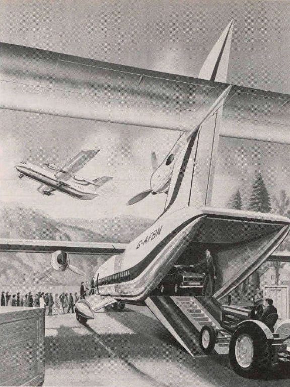 рисунок гипотетического использования самолета Mainlander в грузопассажирском варианте